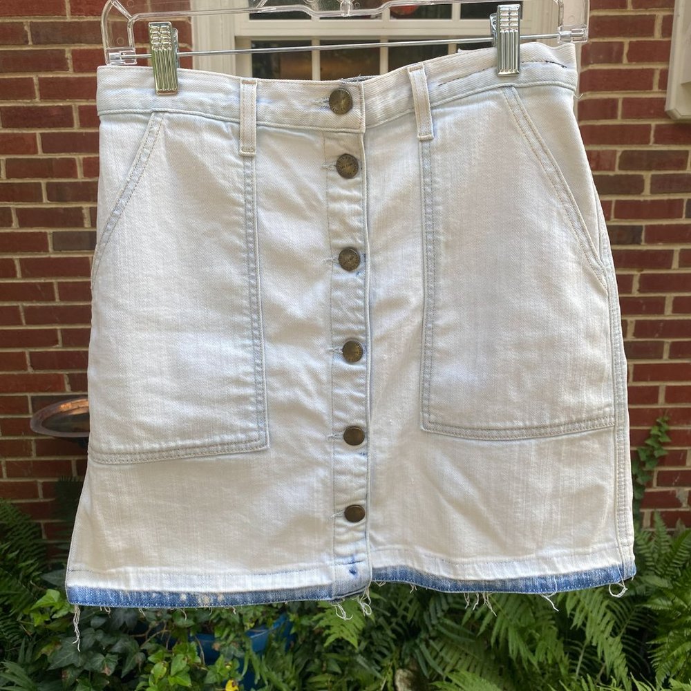 Frame denim skirt with button detail, Size 27